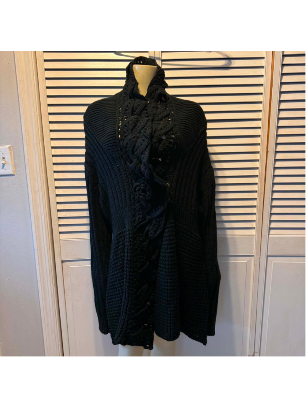 Women's Simply Couture Black Cardigan Sweater, Size 3X